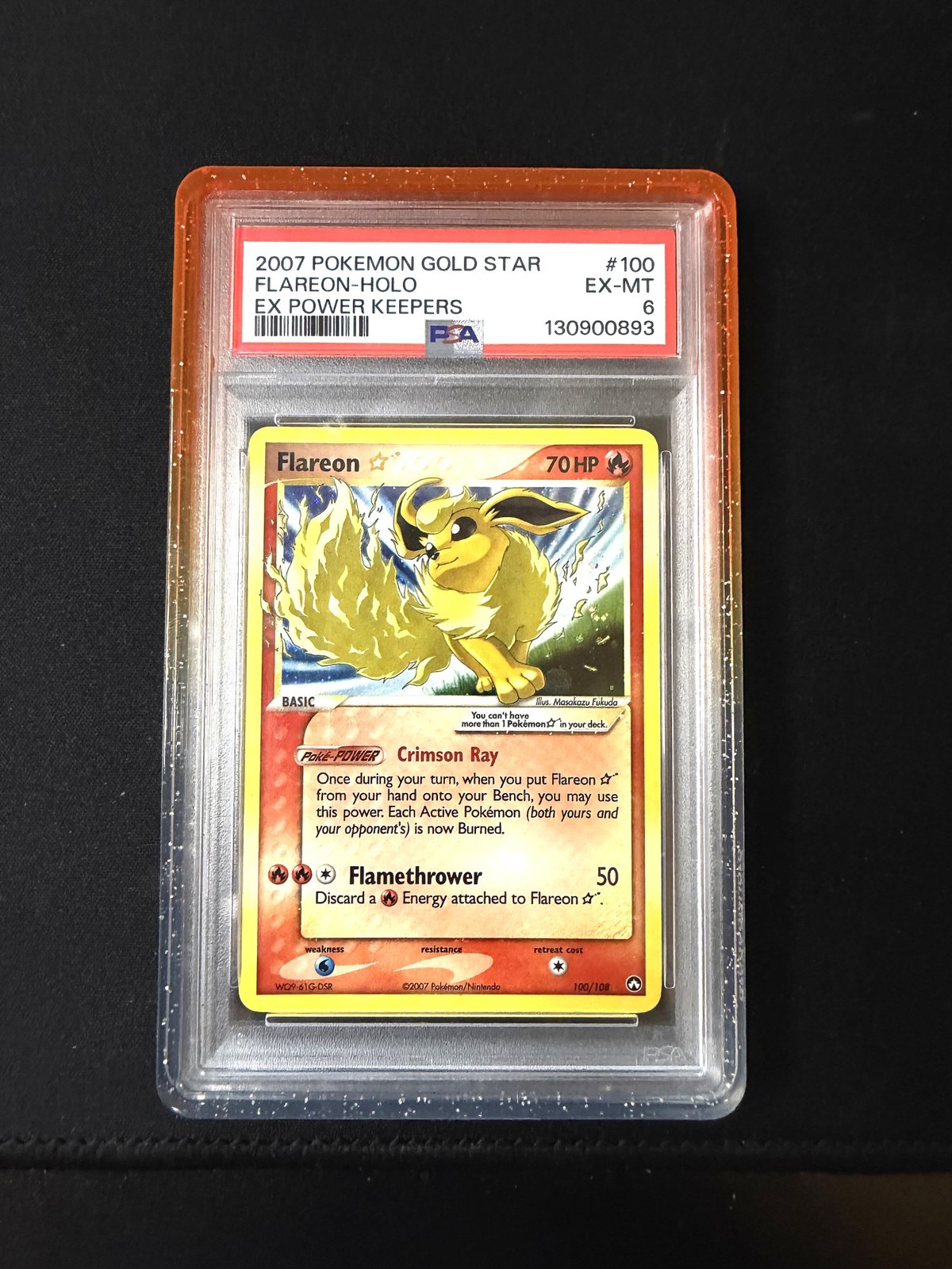 Flareon 2007 Pokemon EX Power Keepers Gold Star