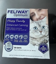 Feliway Optimum Cat Calming Pheromone Diffuser 30 Day Kit New Sealed Exp 2028