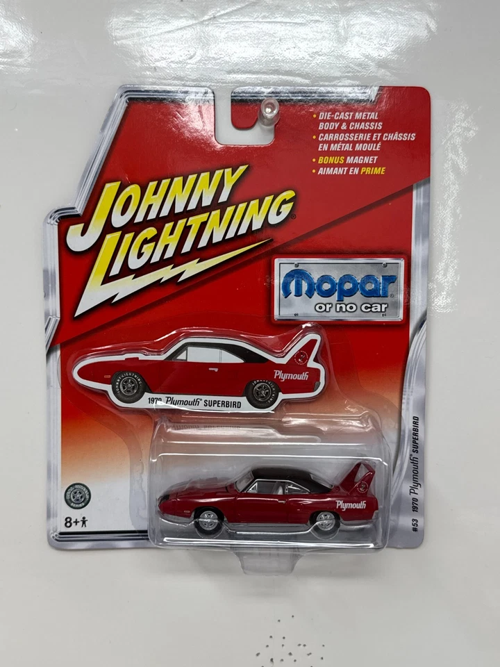 Johnny Lightning Mopar 1970 Plymouth Superbird 1:64 Diecast WHITE LIGHTNING - Image 2 of 4