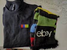 eBay Open 2024 Black Sweatshirt Logo XL Gildan & Open 2023 Scarf
