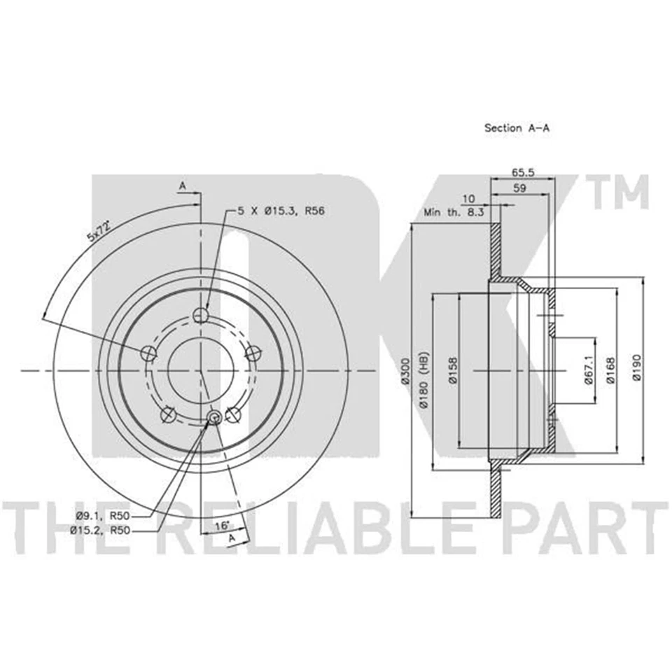 NK BREMSSCHEIBEN + BELÄGE VORNE + HINTEN passend für MERCEDES E-KLASSE W211 - Bild 4 von 4