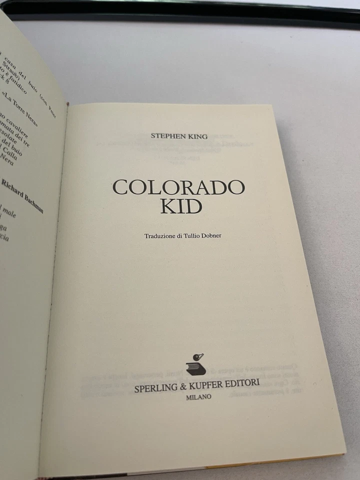 COLORADO KID Stephen King True First Hardcover Edition (in Italian) Foto 4 de 4