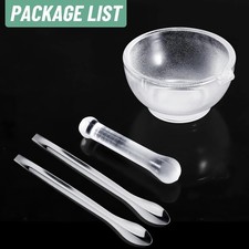 Glass Mortar and Pestle Bowl Set with 2 Stainless Steel Spoon Mixer and Grinder