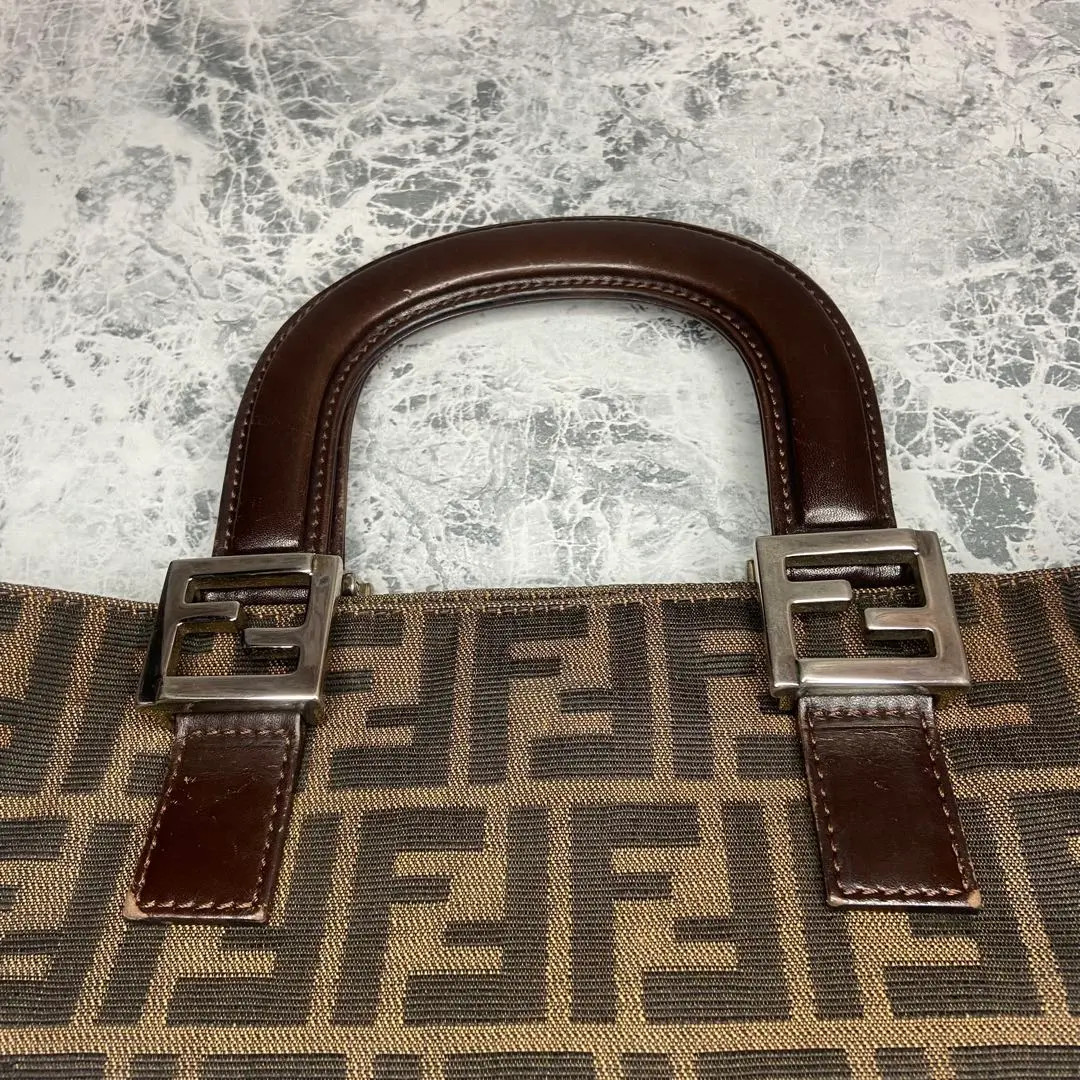 FENDI FF Zucca Hand Bag Tote Purse 26693 Authentic Used Japan thumbnail 15