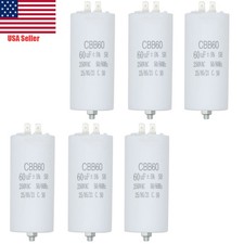 6Pcs Motor Run Capacitor 60MFD  F 250VAC 50/60Hz 5 CBB60 W/Fix Stud 25/85/21