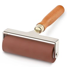 Soft Rubber Roller, Brayer Ideal for Anti Skid Tape 4-Inch, Brown