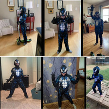 Kids Venom Cosplay Costume Boys Superhero Jumpsuit Mask Fancy Dress Outfit Party — image 5