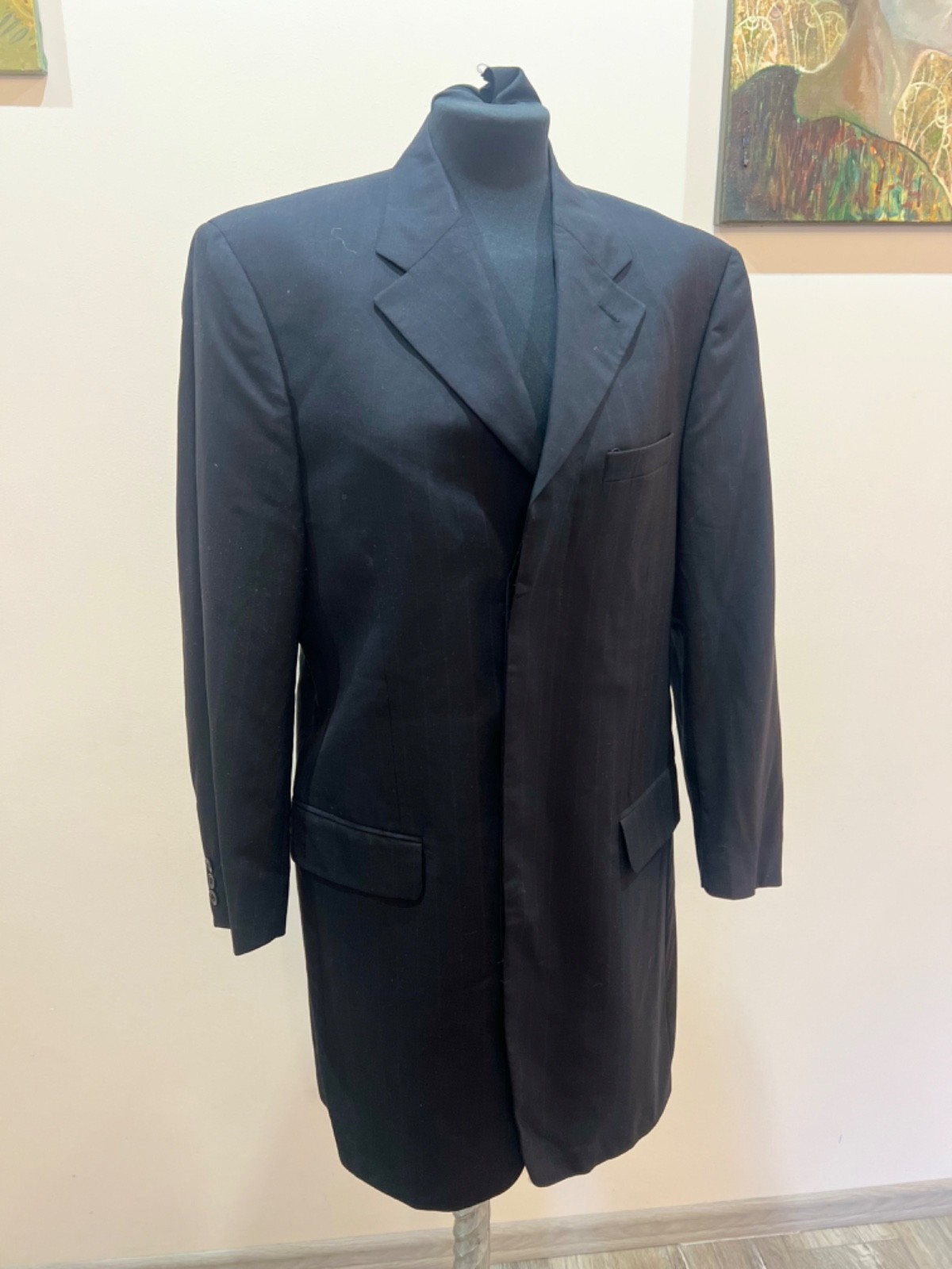 Versus Versace Vintage Pinstripe Blazer / Cashmere & Wool / Size IT 50 thumbnail 2