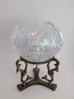 Fenton Empress Lotus French White Opalescent Rose Bowl on Stand - VINTAGE