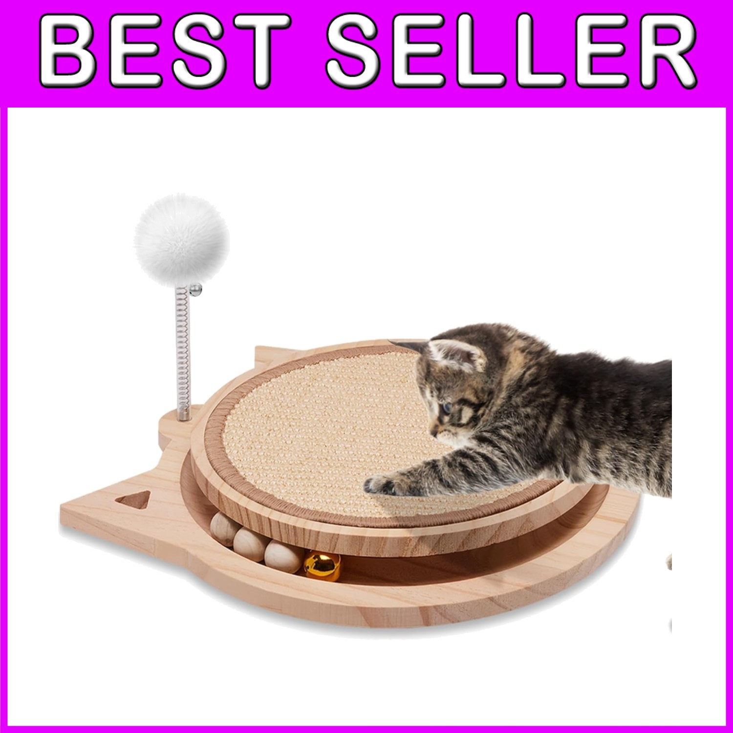 Interactive Cat Toys Set with Sisal Scratching Pad
