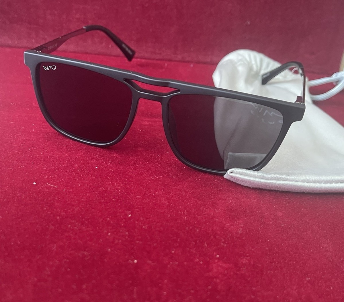 WMP Lance Jade Black Sunglasses 55-17-145 Black Lens With Pouch