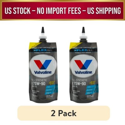 (2 pack) Valvoline Flex Fill 75W-90 Full Synthetic Gear Oil 1 QT Squeeze Pouch