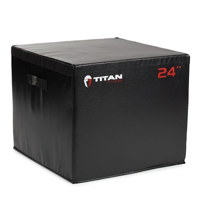 Titan Fitness 24'' Stackable Soft Foam Plyometric Box, High Density EPE Foam Core