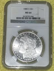 1880-S MORGAN DOLLAR NGC MS-64 SILVER DOLLAR MS64