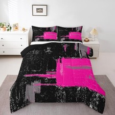 Black Hot Pink Comforter Size Geometric Comforter Set Queen Black Rose Pink