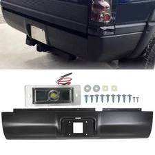 Black Rear Bumper Roll Pan w/ LED Light For 1994-2001 Dodge Ram 1500 2500 3500