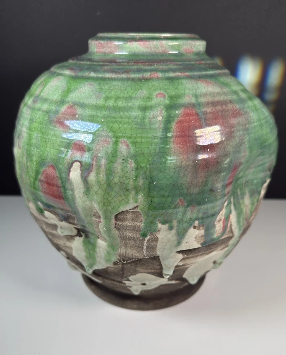 陶瓷多色老式原版古董日本花瓶| eBay