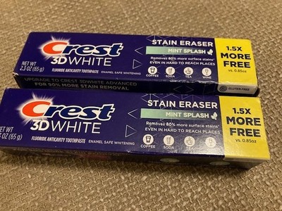 2x Crest 3D White Stain Eraser Zahnpasta, je 65 g, USA, neu