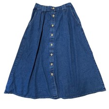 Vintage Women  s Denim Skirt Size 10 Midi Made In The USA 100 Cotton Granny core