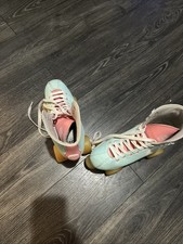 Freesport Quad White Roller Skates - Size EU 39 UK 6 White With Red Wheels Retro