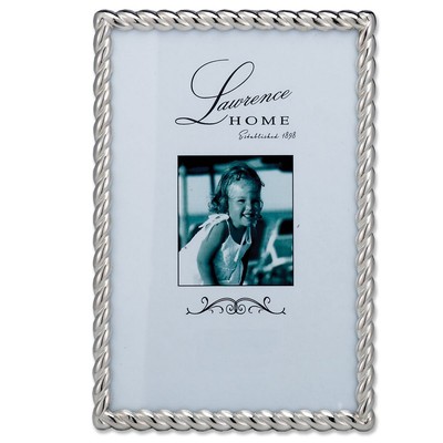 Lawrence Frames Rope Design Metal Frame, 4x6, Silver