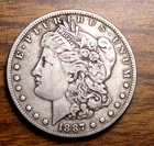 MORGAN SILVER DOLLAR 1887 O NICE COIN XF/AU BETTER DATE 90% SILVER