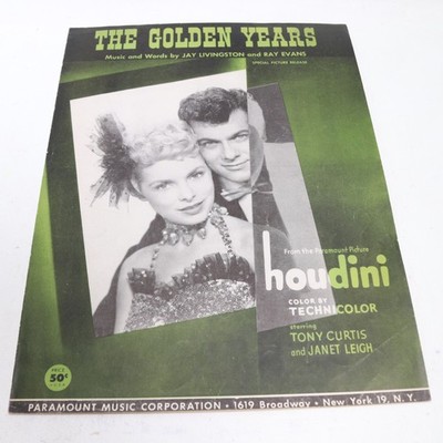 Golden Years Piano Voice Movie Sheet Music Livingon Evans 1953 Paramount