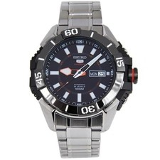 New Seiko 5 Sports SRP795K1 Automatic Men's Watch 24 Jewels Silver Black SRP795