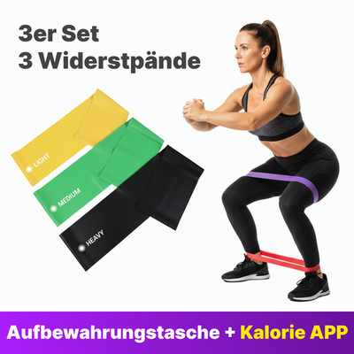 3er-Set Fitnessband Widerstandsband für Training Yoga Pilates Home Workout