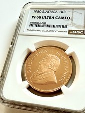 South Africa - Krugerrand - 1980 - 1 oz Gold Proof - NGC PF68 UCAM 4658.98 per troy oz