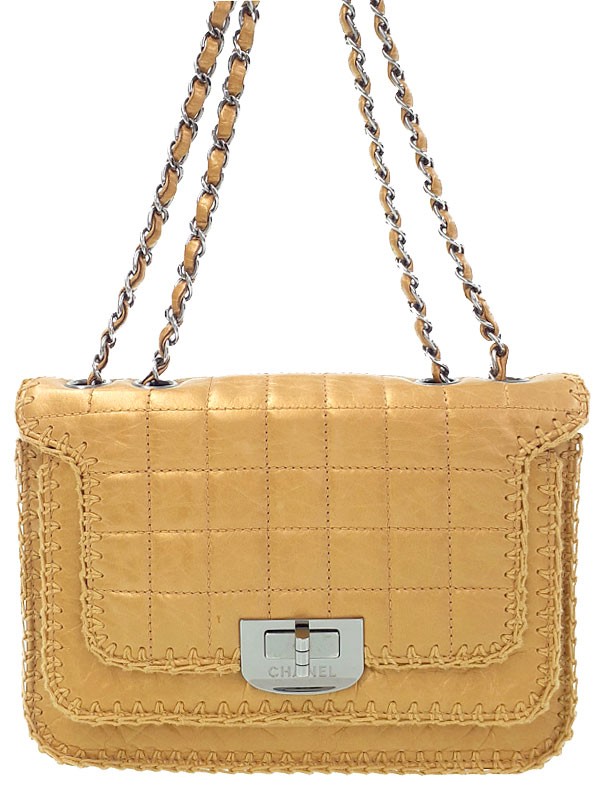 Chanel 2.55 Chocolate Bar Chain Shoulder Bag T628 Classic Quilted Leather