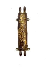 Antique Brass Handcrafted Mezuzah Eretz Israel NO Scroll Judaica