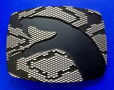 Snake Head on Snake Skin Pattern Chrome Brand Vintage Belt Buckle