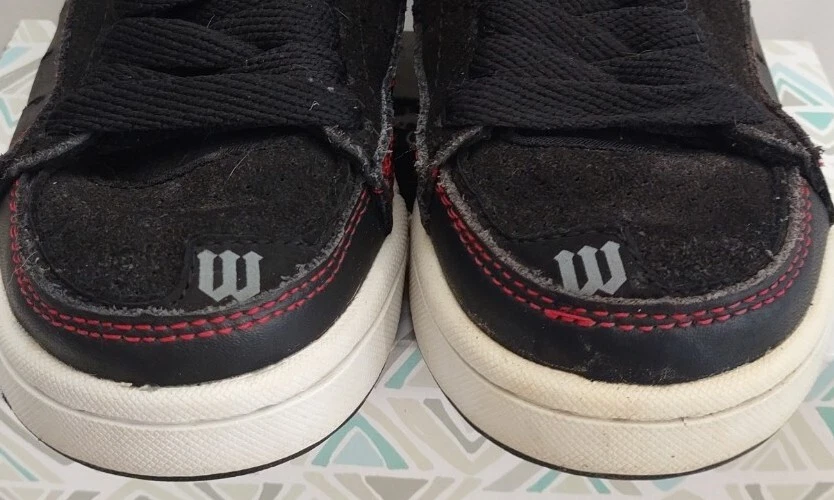 World Industries Vandal Negro Rojo Zapatos de Skate Tenis Informales Niños Jóvenes Talla 1 Foto 3 de 4