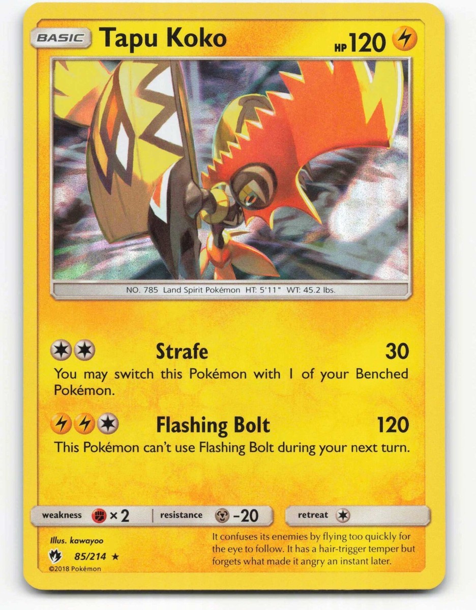 2018 Pokemon, Lost Thunder, #85/214 Tapu Koko, Holo Rare | eBay