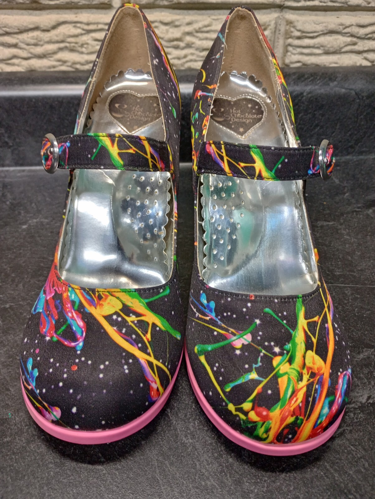 Hot Chocolate Design Paint Splatter High Heels Mary J… Gem