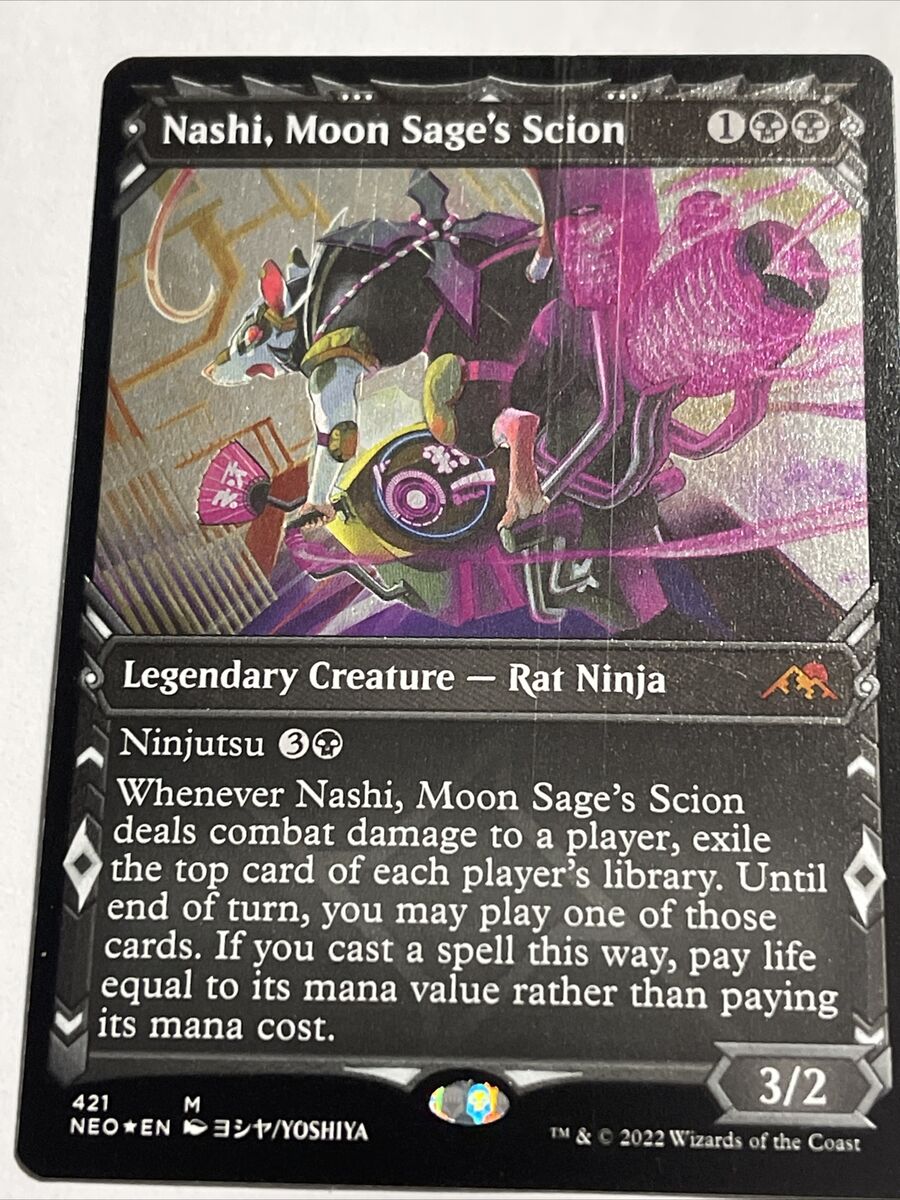 MTG Kamigawa: Neon Dynasty Nashi, Moon Sage's Scion Showcase Etched Foil.  Nm | eBay