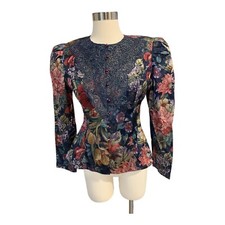 Nah Nah Collections Jonathan Tait VTG Cottagecore Structured Lace Blazer Top 8