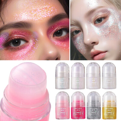 Rolling Glitter Glitter Gel Gesicht Körper Liquid Shine Lidschatten Brighten   