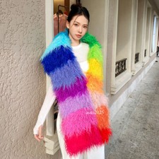 Colored Imitation Fur Fur Shawl Cape Dress Camisole Colorful Rainbow Fur Shawl