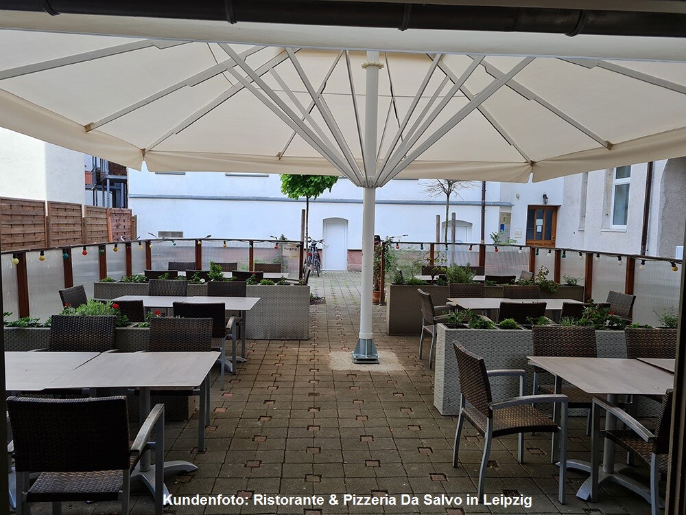 NEU Sonnenschirm 6m Gastroschirm 6x6m Großschirm, inkl. Ständer,Platten +BEIGE+