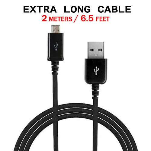 TECHGEAR 2m / 6.5ft Long MICRO USB Data & Charger Cable for Huawei MediaPad T3 T5 7 8 10"
