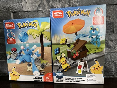 Mega Construx POKEMON 80pc BRIONNE FVK68 +  Froakie Vs. Dedenne GFV78 124pcs NEW