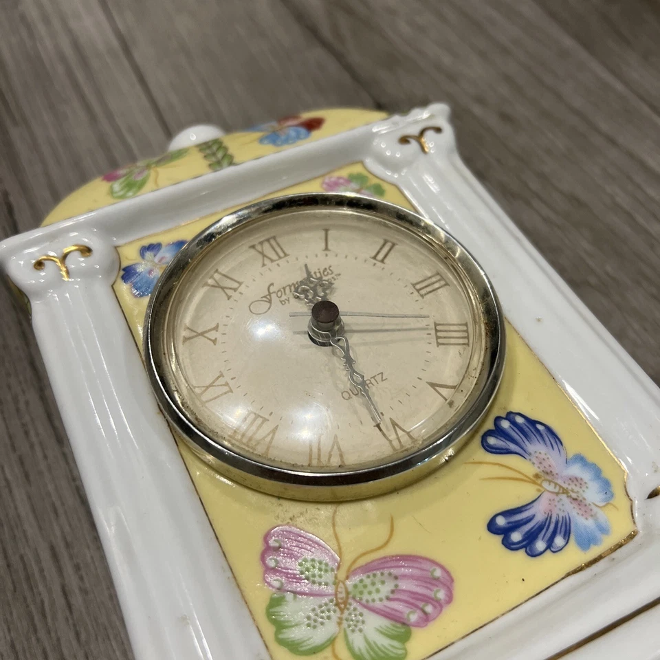 Фарфоровые позолоченные сувенирные часы Formalities By Baum Brothers БАБОЧКА ЗОЛОТО - Изображение 3 из 4