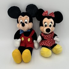 Vintage Disney Mickey And Minnie Mouse Stuffed Animal Plush Set