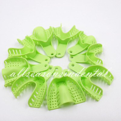 48PCs Dental Grade Disposable Perforated Plastic Dental Impression Trays Vastmed Plastic Materials Teeth Holder Dental Central Supply Oral Tools