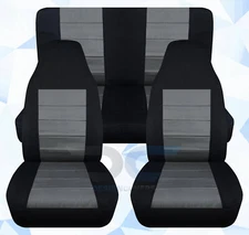 SUV Cotton Car seat covers Front+Rear blk-charcoal fits Jeep wrangler 2003-2006