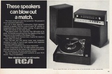 1970 RCA Stereo: These Speakers Can Blow Out a Match Vintage Print Ad