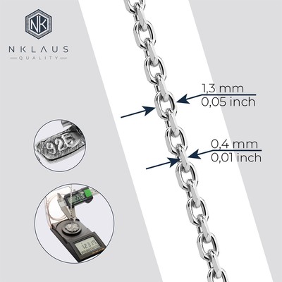 Mesnt Kette Silber 925, SilberGlänzende Tennis-Ket Produktbild-Vorschau 4