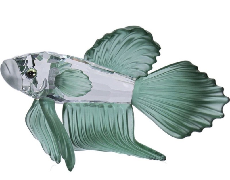 Swarovski Siamese Fighting Fish (Green) 261259 Retired and Vintage